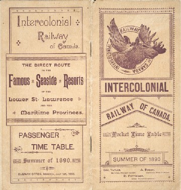 1890 Intercolonial public timetable cover